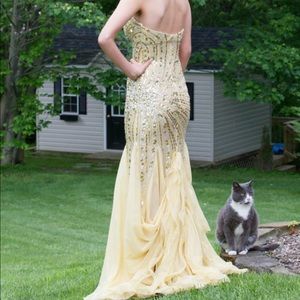 Gold Sequin Prom Dress